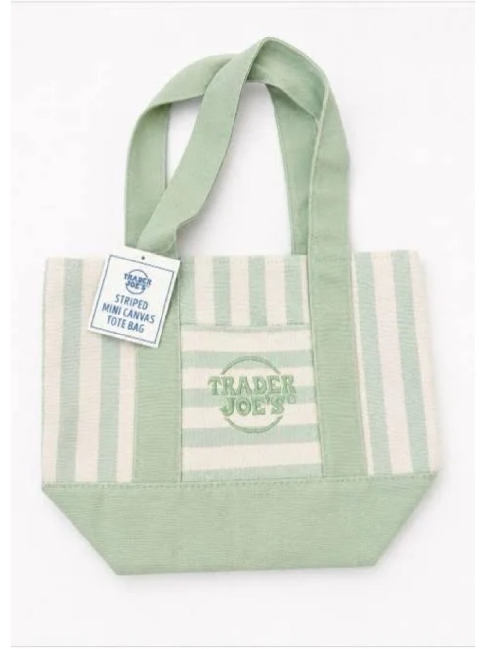 Trader Joe's striped mini tote
